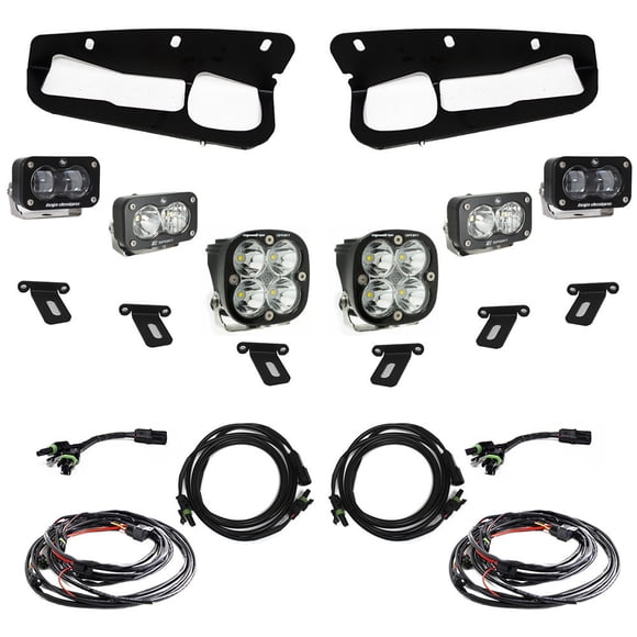 Baja Design Phare de Conduite/antibrouillard 448174 Phare de Conduite/antibrouillard; Ampoule LED; 12,42 Watts; Conduite/faisceau Combo; 1581 Lumens S2 Sport/3162 Lumens Squadron Sport; Lentille Claire; Boîtier Noir