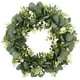 thumbnail image 1 of Corona de eucalipto artificial para puerta de entrada, corona de otoño, corona de hojas verdes para ventana, decoración de bodas, porche de casa, patio de granja, decoración de jardín, 1 of 5
