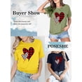 thumbnail image 2 of Anbech Heart Printed T-Shirt for Women Casual Graphic Junior Girls Short Sleeve Tee Tops with Crew Neck, 2 of 10