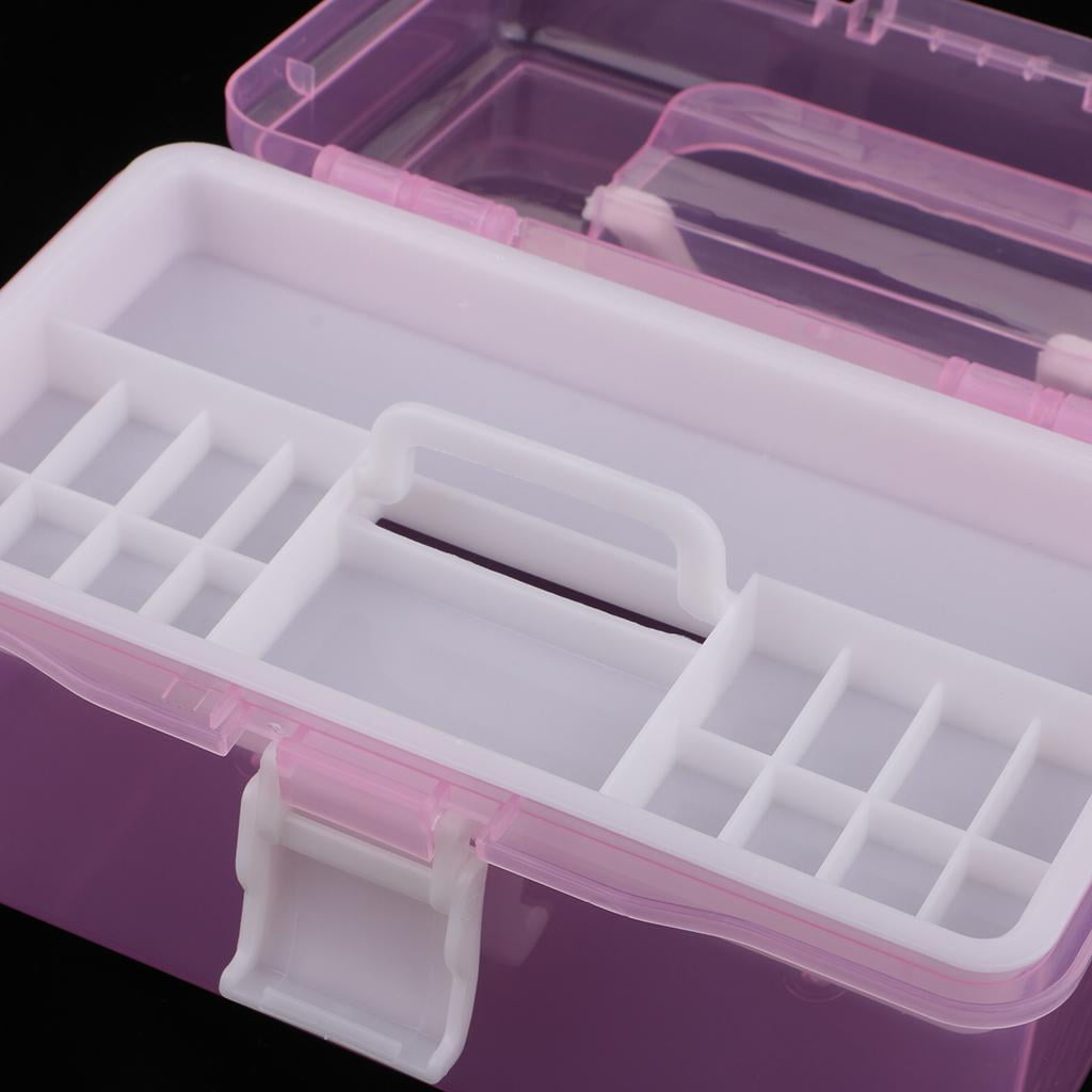 Multipurpose Store Container Organizer Box Case with Removable Tray and Handle for Art Craft Sewing Supplies