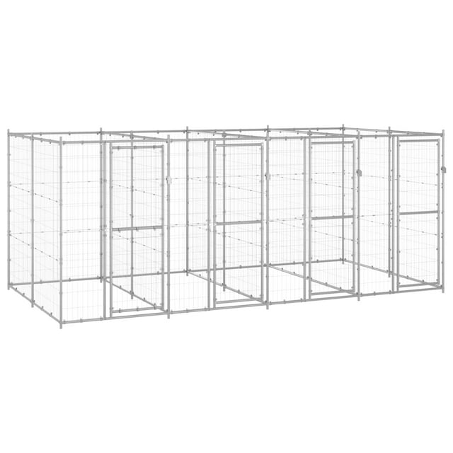 vidaXL Chenil Extérieur en Acier Galvanisé 9,68 M2