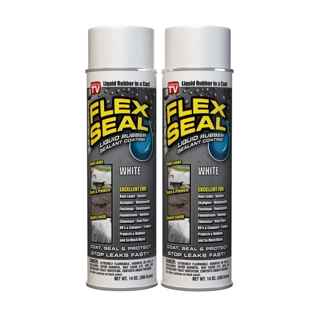 Sellador en aerosol Flex Seal, 14 onzas, paquete de 2 unidades, blanco, impermeable