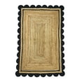 thumbnail image 2 of Indian Handmade Braided Natural Pure Jute with Black Scalloped Design Area Rugs Size 7 x 10 Feet ( 210 cm x 300 cm ), 2 of 4