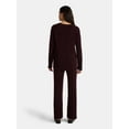 thumbnail image 2 of Time and Tru Women’s V Neck Sweater and Pants Set, 2-Piece, Sizes XS-XXXL, 2 of 4