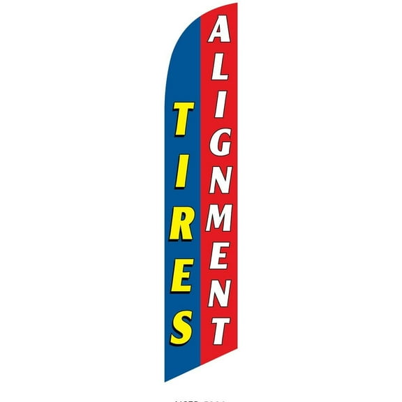 Tires Alignment Feather Banner Swooper Flag, Replacement Flag Only