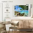 thumbnail image 5 of Elephant Stock Window View Wall Art - Horizontal Multi Panel Canvas - Living Room Wall Decor - Beach Multi Panel - Green And Blue Decor - 50" x 32", 5 of 8