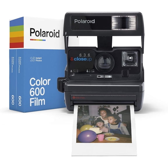 Restored Polaroid 600 One Step Close Up with 600 Color Double Pack Film Bundle (Refurbished)