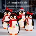 thumbnail image 3 of Familia de pingüinos navideños para exterior con luces LED, 91 cm, 3 of 7