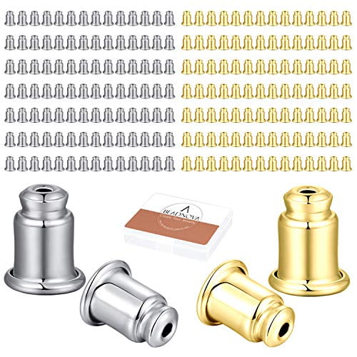 Beadnova Beadnova Locking Earring Backs Replacement Secure Earing Backings For Pierced Post Earrings Safety Back Of Earring For Heavy Studs Earings Hypoallergenic 200pcs Silver And Gold Color Walmart Com Walmart Com