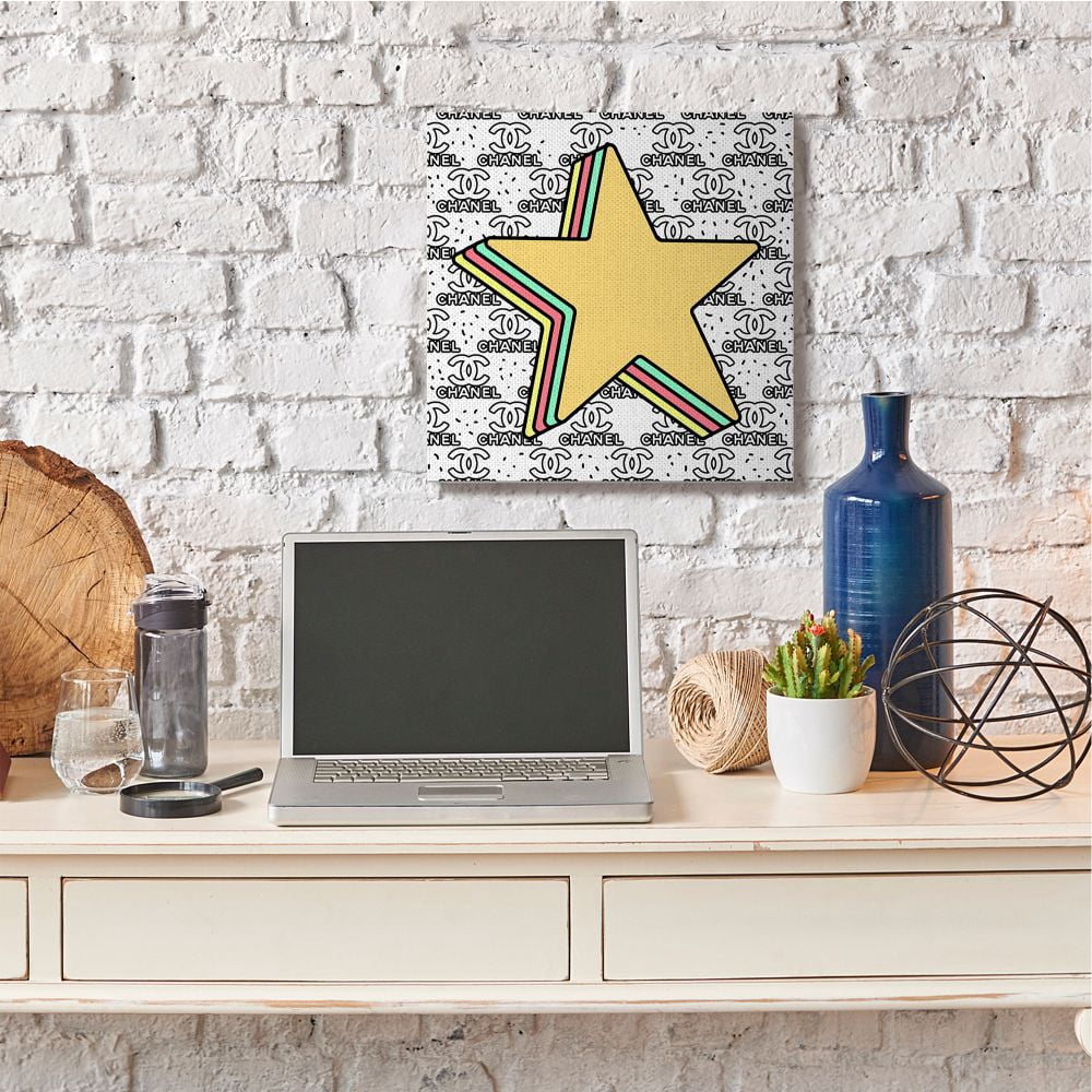 Stupell Industries Fashion Star Symbol over Glam Pattern Designed by Ziwei Li
