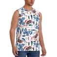 thumbnail image 2 of Balery Retro Butterfly Men's Sleeveless Muscle Shirts Workout Tank Top, Moisture Wicking, Odor Protection-XX-Large, 2 of 8