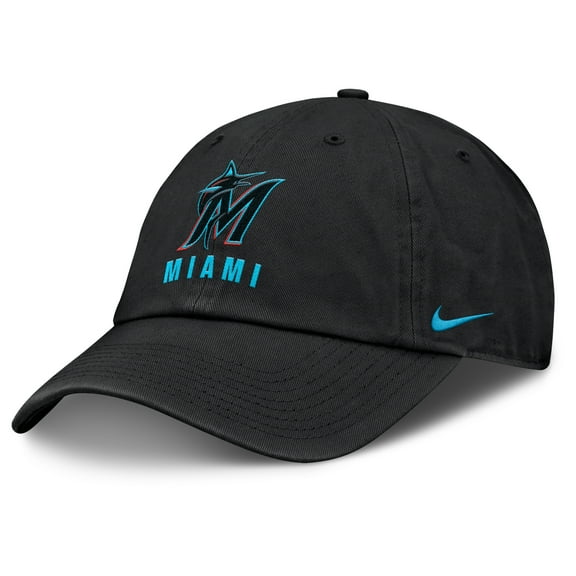 Men's Nike Black Miami Marlins Club Adjustable Hat