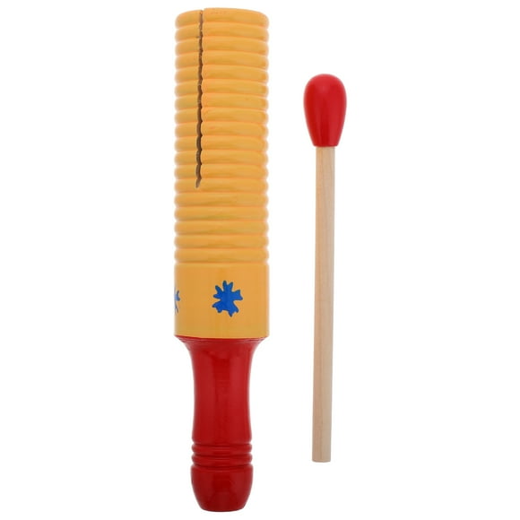 Miangastore Wooden Guiro Instrument Kids Montessori Music Toys Tone Block With Stick For Preschool Education Early Childhood Musical Training