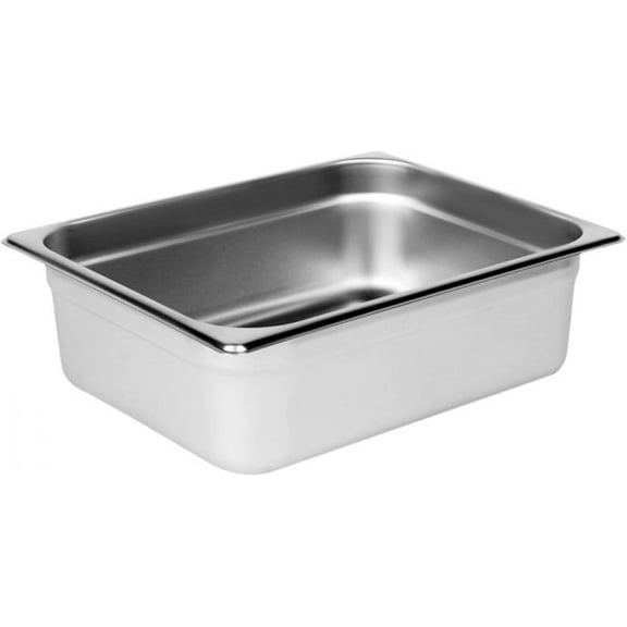 TrueCraftware- Half Size 4" Deep Stainless Steel Anti-Jamming Steam Pan 24 Gauge- Steam Food Pan Anti-Jam Steam Table Hotel Pan for Restaurant Family Events Personal Catering Use