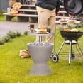 thumbnail image 6 of PATIOEASY 8 Gallon Adjustable Height Outdoor Ice Bucket – Outdoor Patio Cooler Bar Table with Drain Plug, Rattan-Style Resin Cool Bar for Poolside, Deck, BBQ & Parties -Black, 6 of 7