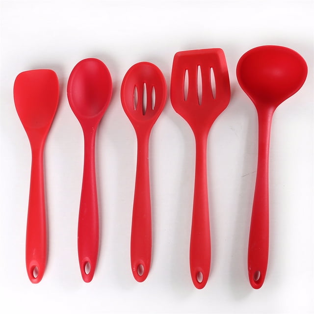 , 5Pcs/Set Ensemble de Cuillère à Spatule, Silicone pour la Cuisine de la Maison du Restaurant