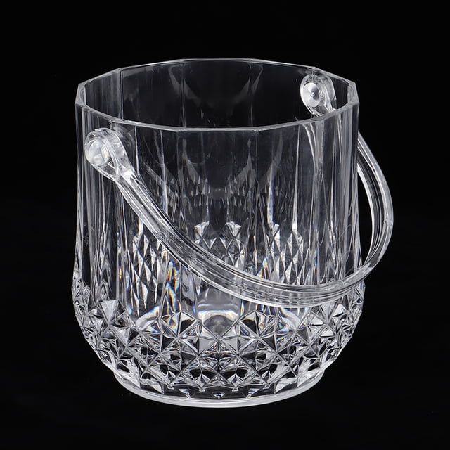 Cubo De Hielo Con Asas, Contenedor De Cubitos De Hielo Acrílico, Cubos De Vino Transparentes, Ideal Para Bar En Casa, Cerveza Fría, Champán, Botella De Vino, 12x12,5 Cm