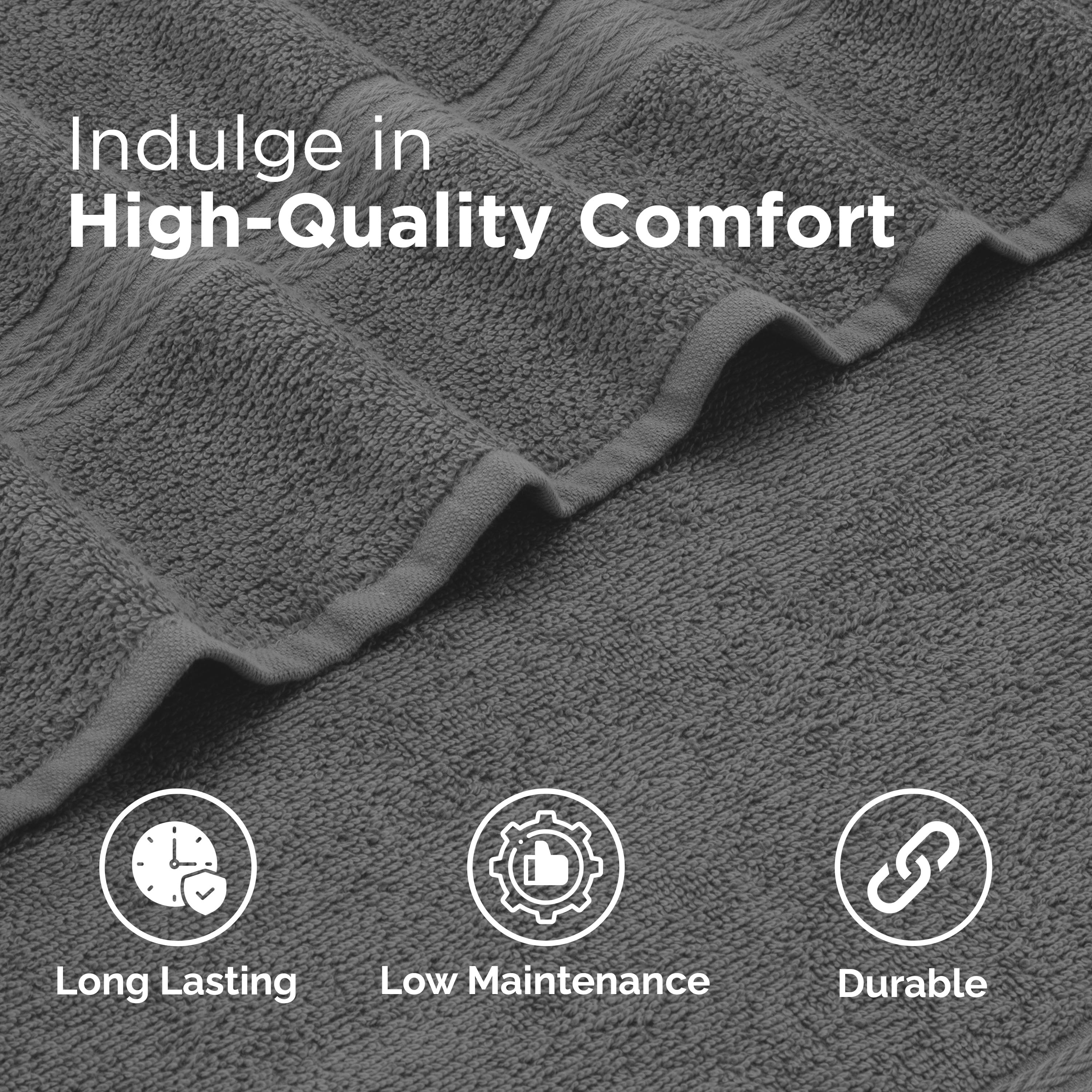 Martex Easy Living 6-Piece Cotton Towel Set, Soft & Quick-Dry Towels, Charcoal