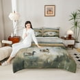 thumbnail image 4 of Homewish Oil Painting Bedding Comforter Set,Farm Mallard Duck Twin Comforter Sets,Rustic Farmhouse Cabin Bedding Set For Men Women,Microfiber Bedroom Decor Reversible,2pcs, 4 of 8
