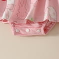 thumbnail image 4 of Onesies Easter Long Sleeves Cartoon Prints Skirts Bowknot Headbands Outfits Baby Onsies Red 0 Months-3 Months, 4 of 7
