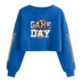 thumbnail image 2 of Mifsaly Football Tee Women Football Graphic Cropped Sweatshirts Crewneck Long Sleeve Pullover Team Fans Game Day Sweatshirt XXL, 2 of 5
