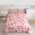 thumbnail image 2 of Manfei Cartoon Flower Child Bedding Comforter Set, Pink Blossoms Floral Twin Comforter Sets, Retro French Style Reversible Bedding Set, Super Cozy Room Decor, 2-Piece, 2 of 8