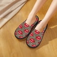 thumbnail image 4 of Slippers for Women, Bright red lips leopard Womens Slippers Fuzzy Winter House Shoes, Soft Anti-Skid Slippers Indoor and Outdoor, 4 of 7