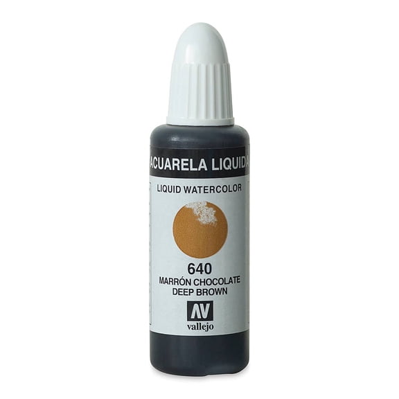 Vallejo Liquid Watercolor - Deep Brown, 32 ml