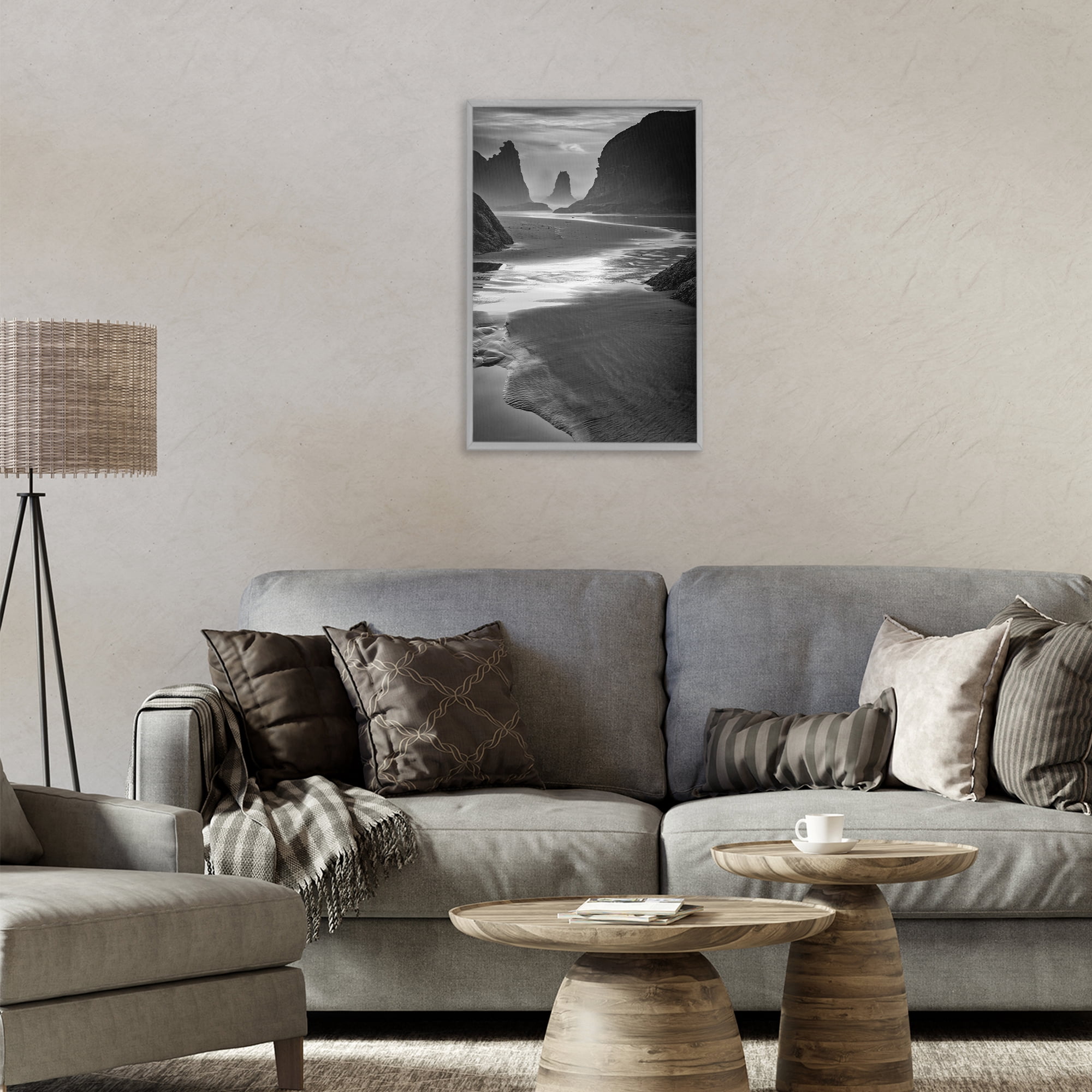 Stupell Industries Last Light On Bandon Beach Gray Framed Giclee Art, design by Rick Berk