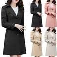 thumbnail image 2 of Spring And Autumn New Double Slim Fit Over The Knee Mid Long Trench Coat For Women, 2 of 5