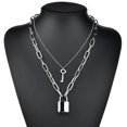 thumbnail image 1 of Bonito collar con cierre de eslabones de cadena Simple, colgante para mujer, Color plata, joyería gótica de moda para fiesta, collar largo Punk Maxi Collier, regalo Tan Jianjun unisex, 1 of 2