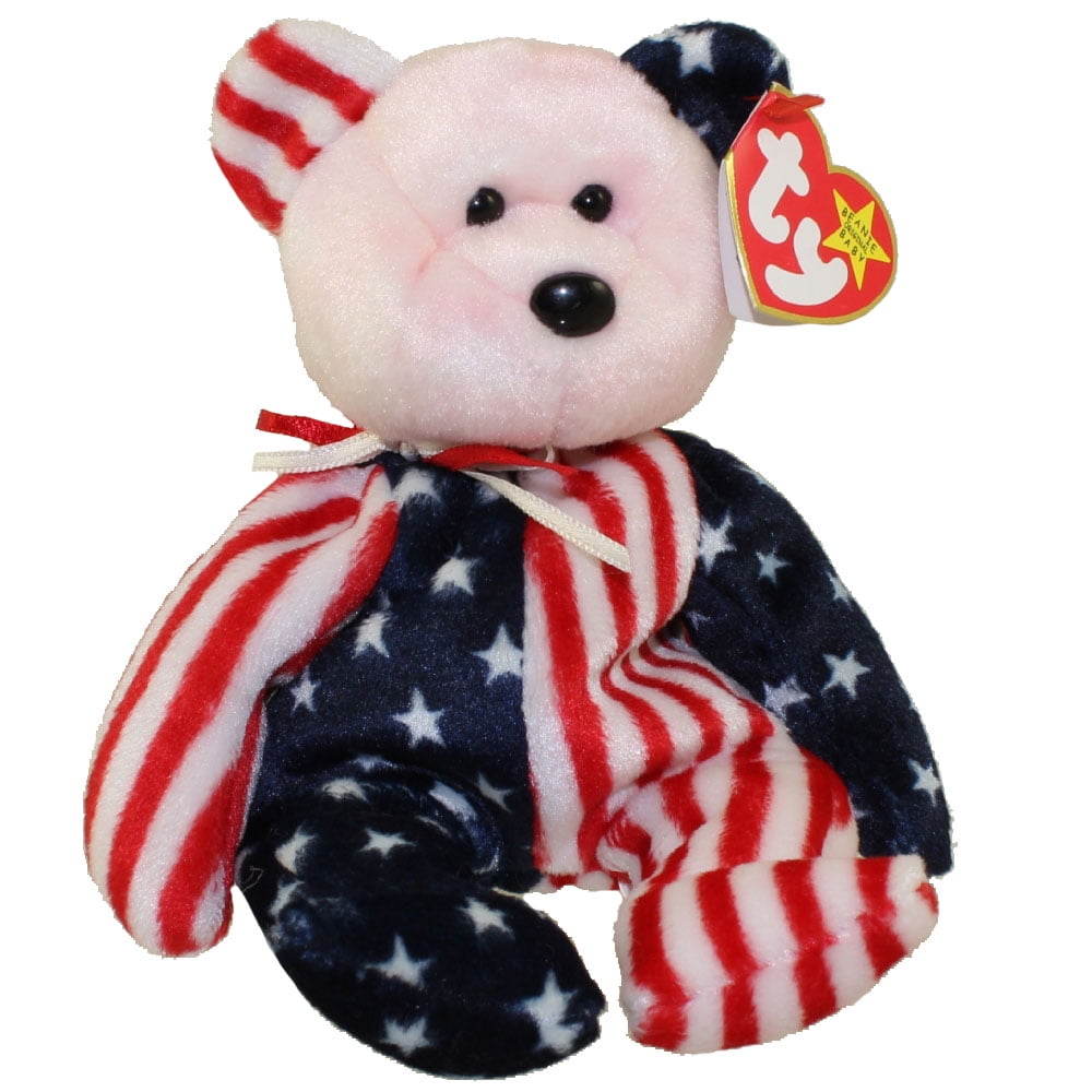 Red Version - Internet Excl TY Beanie Baby MWMTs AMERICA the Bear 8.5 inch 