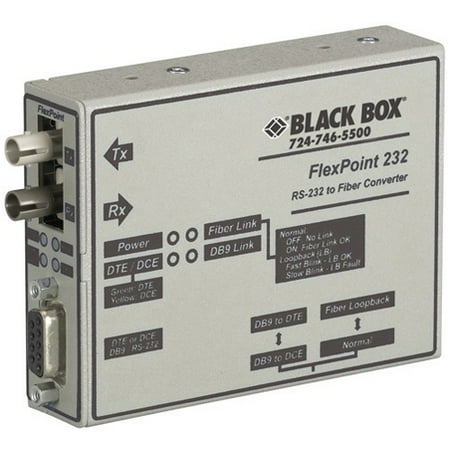 Rs 232 Connector Box - Black Box FlexPoint RS-232 to Fiber Converter