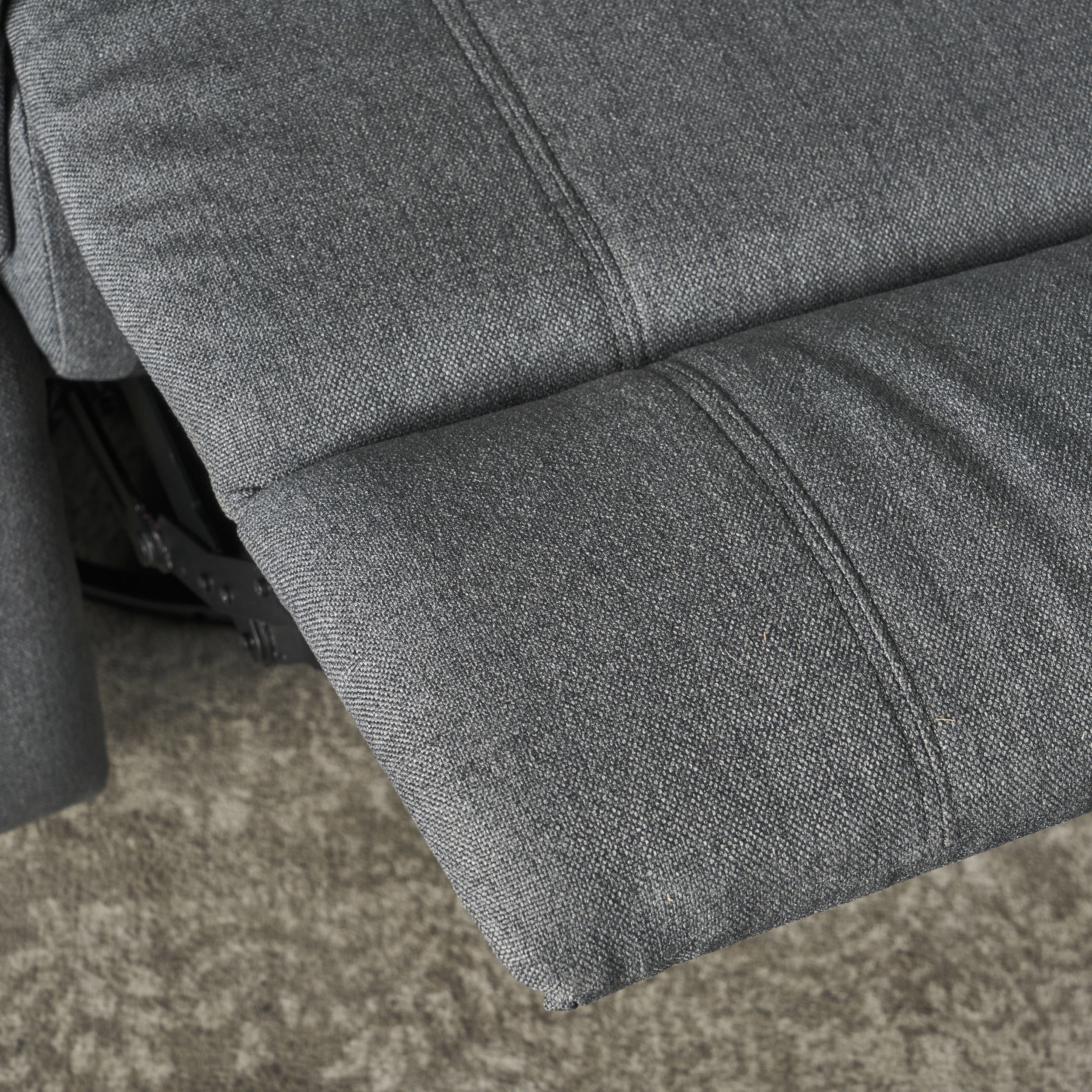 Euroco Charcoal Fabric Glider Recliner with Swivel, Manual Reclining Chair