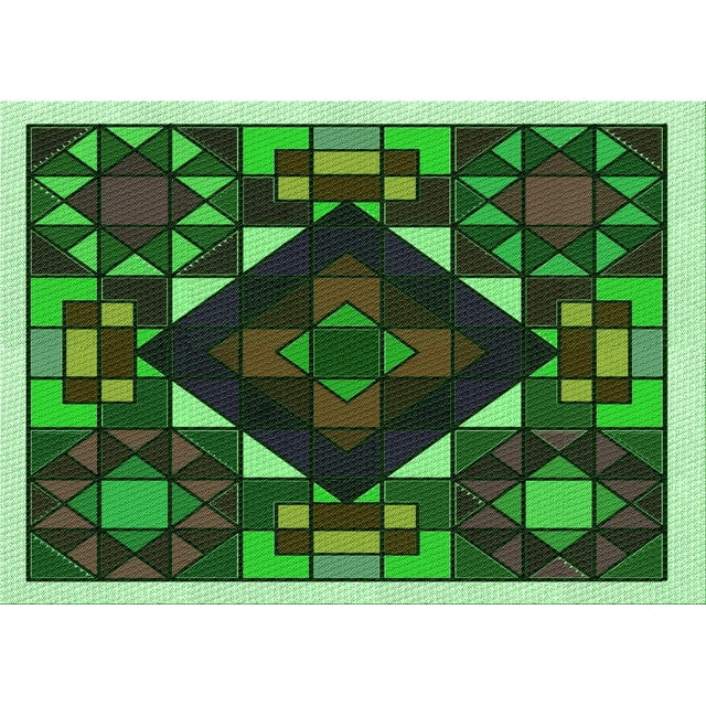 Ahgly Tapis Rectangulaire Lavable en Machine Intérieur Transitionnel Vert Forêt Foncé, 7 Pieds x 9 Pieds