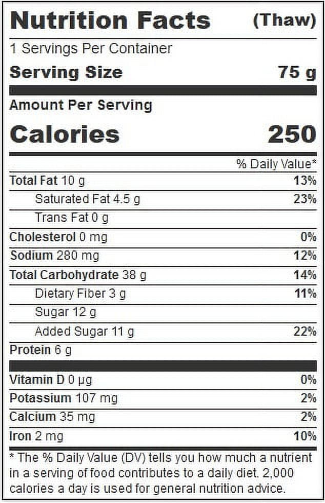 Sky Blue Bakery Foods Individually Wrapped Whole Grain Breakfast Bun, 2.6 Ounce -- 60 per case