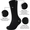 thumbnail image 4 of Lanola Mens 100% Cotton Cushioned Crew Socks, Athletic Performance Moisture Wicking Work socks，5-Pack（Black）, 4 of 7