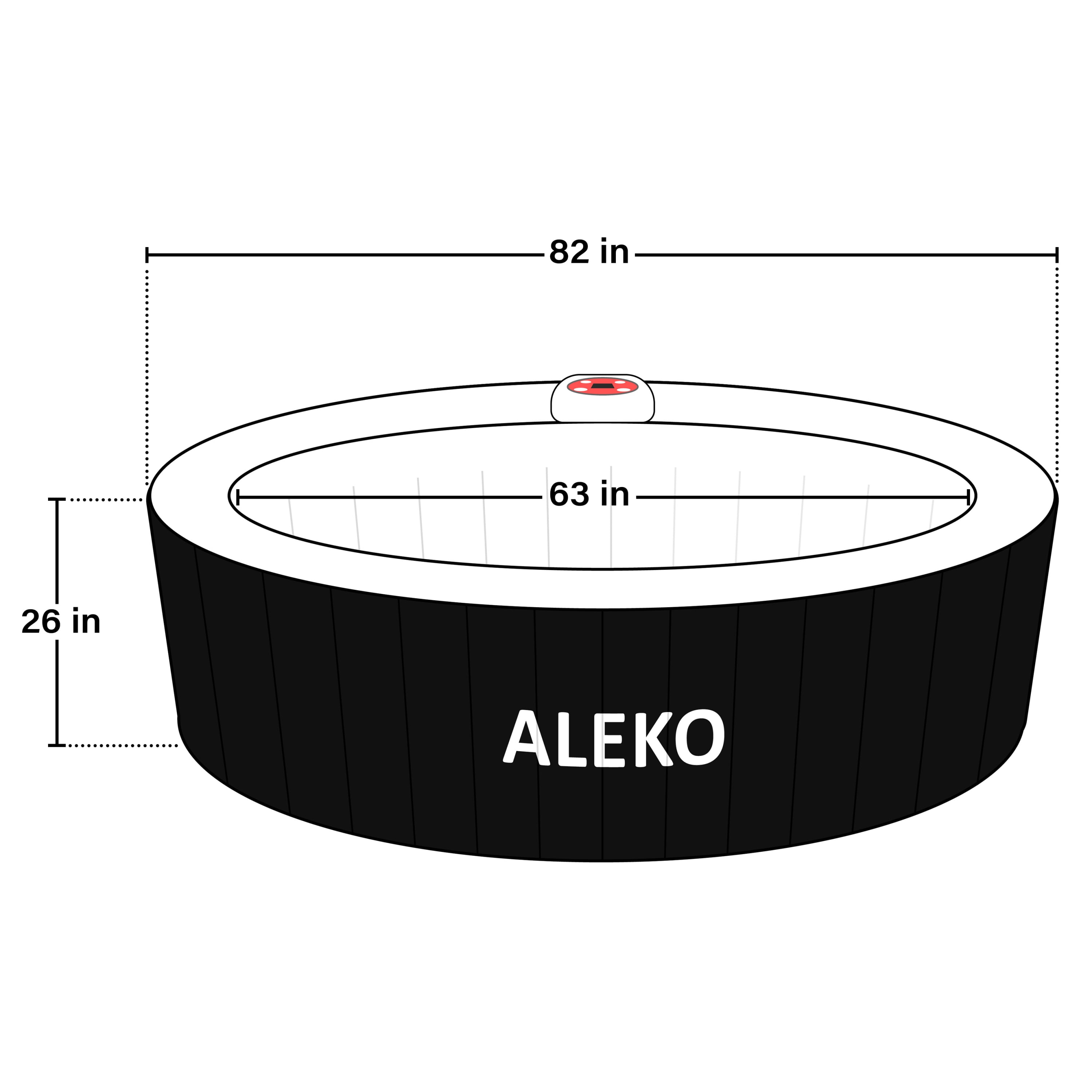 ALEKO 6 Person 130 Jet Outdoor Inflatable Hot Tub Spa with Cover