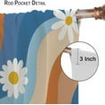 thumbnail image 6 of Retro 70s Curtains, Vintage Hippie 60s Abstract Flower Daisy Blue Orange Groovy Pastel Spiral Funky Colorful Print Window Curtains for Girls Bedroom Living Room 42x63in, 6 of 6
