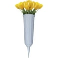 thumbnail image 3 of Black Duck Brand Set of 2 White Cemetery Vases - 9.75"x3" Including Stake - White to Blend with Memorial Stone, 3 of 3