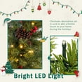 thumbnail image 4 of 4-Piece Christmas Decoration Set, Pre-Lit Artificial Holiday Décor, Wreath and Set of 2 3FT Entrance Trees X-mas with 295 LED Lights, PVC Festival Decoration, Green, 4 of 9