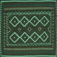 thumbnail image 1 of Ahgly Company Machine Washable Indoor Square Southwestern Turquoise Blue Country Area Rugs, 7' Square, 1 of 4