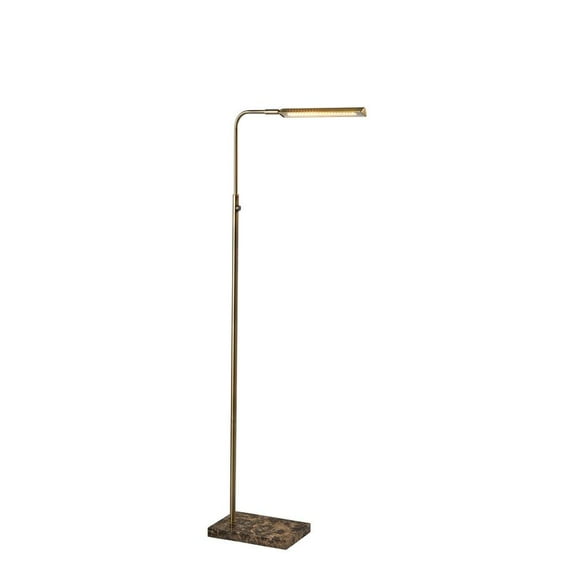 Reader LED Floor Lamp with Antique Brass Finish