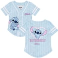 thumbnail image 3 of Disney Lilo & Stitch Girls Baseball Jersey Shirt Button Down Kids Tee Stitch Angel Sizes 4-16 Mint/White, 3 of 8