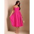 thumbnail image 7 of Hot Pink Spaghetti Strap Fit & Flare Midi Dress For Party, Evening Or Elegant Casual Wear, 7 of 7
