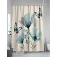 thumbnail image 5 of Fsddascl Tulip Butterfly Shower Curtain Set - Long 72" x 84" Washable Bathtub Curtain with 12 Hooks, Vintage Spring Botanical Flowers Floral Waterproof Fabric Stall Shower Curtains for Bathroom, 5 of 6
