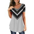 thumbnail image 2 of Women's Short Sleeve T-shirt Women'S Tunic Tops For Leggings Short Sleeve Shirts Up Casual Ruched Blouses Clothes,Gray Women's Short sleeve T-shirt XL, 2 of 5