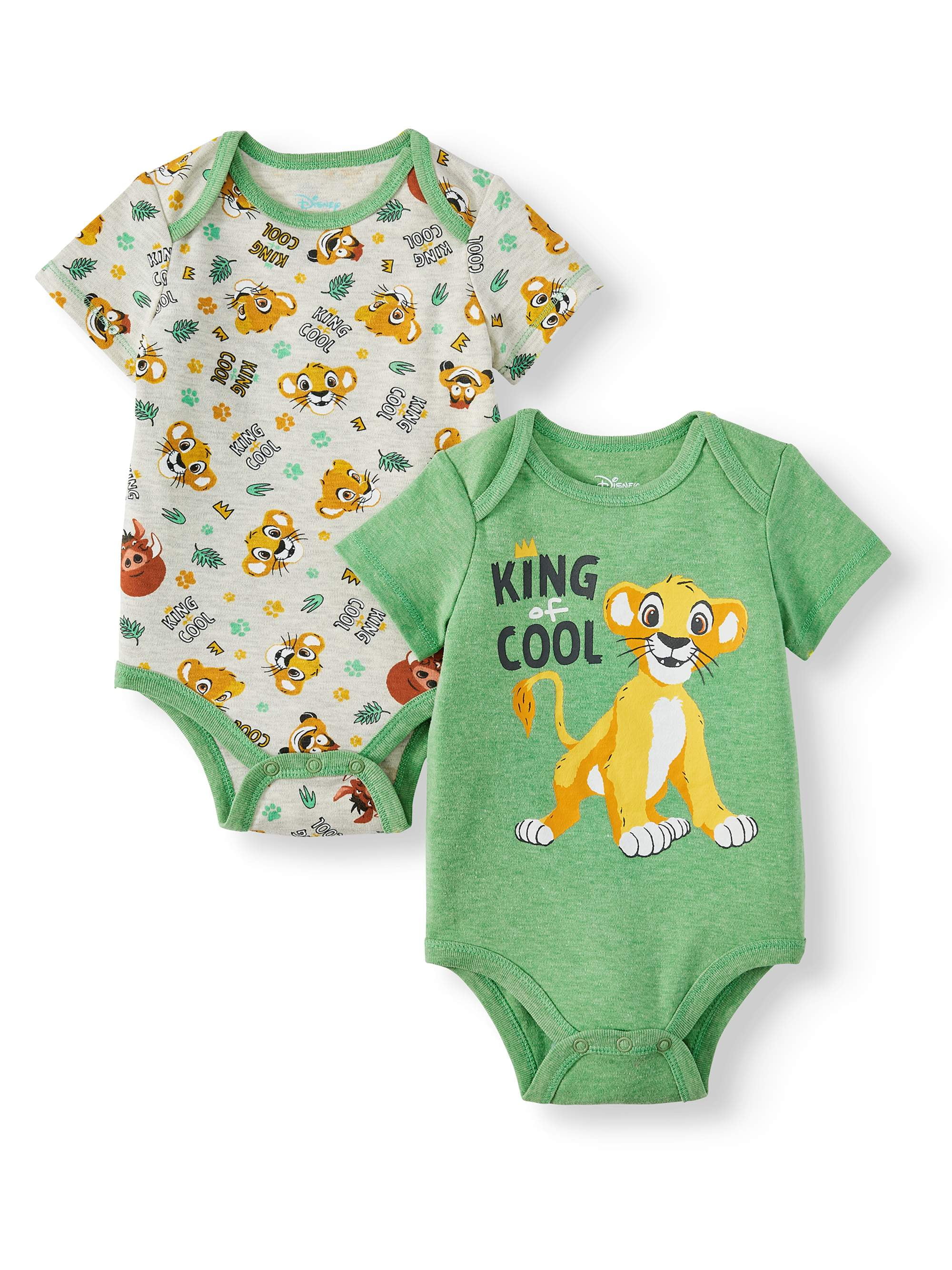 The Lion King 2-Pack Creeper Bodysuit King of Cool Set for Babies 0-3 Months
