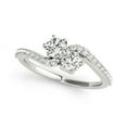thumbnail image 1 of Curved Band Two Stone Diamond Ring in 14k White Gold (3/4 cttw) Size 7, 1 of 4