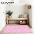 thumbnail image 3 of ODIKA 5'x7' Machine Washable Non-Slip Area Rug, Whimsical Cat Tunnel Maze with Playful Paw Motifs and Interlocking Trails High Traffic Rug with Pad, Pink, 679397, 3 of 8
